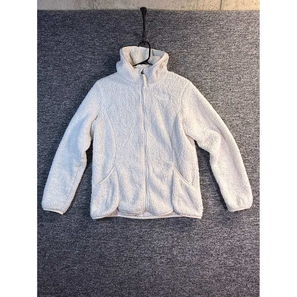 The North Face Girls Osito Full Zip Fleece Jacket White XL 18 High Pile Soft - Picture 1 of 9
